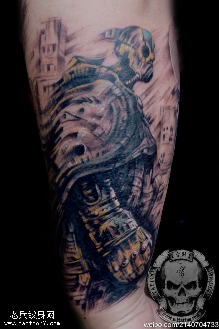 威风霸气战士纹身图案