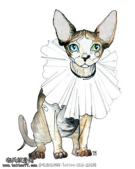 可爱小狗纹身图案手稿