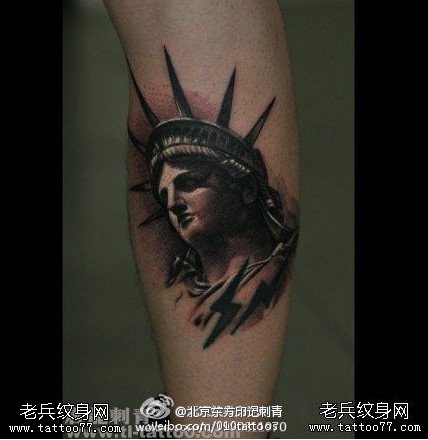 友谊的象征自由女神纹身图案