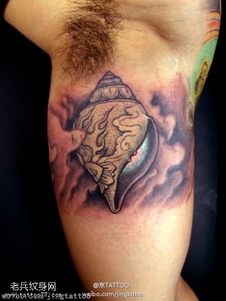 神秘魔幻海螺纹身图案