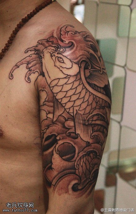 吉祥富贵锦鲤纹身图案