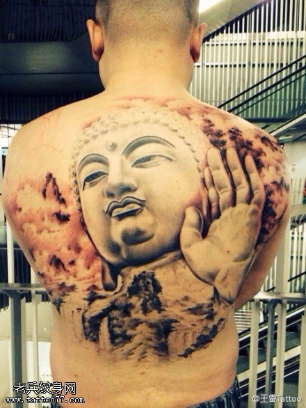 庄重形象佛像纹身图案