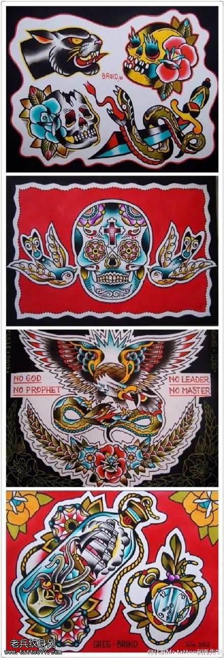 各种各样花式欧美风彩色纹身图案