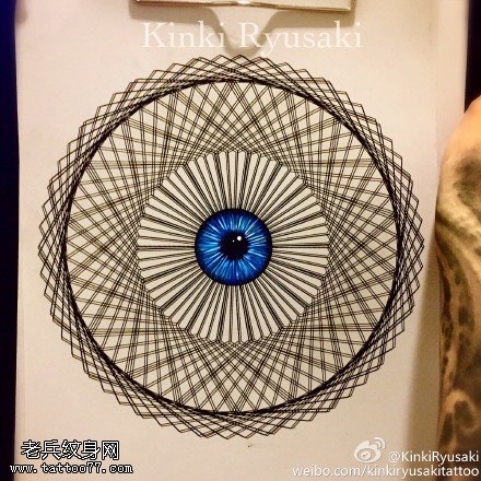 超炫的几何线条手稿纹身图案