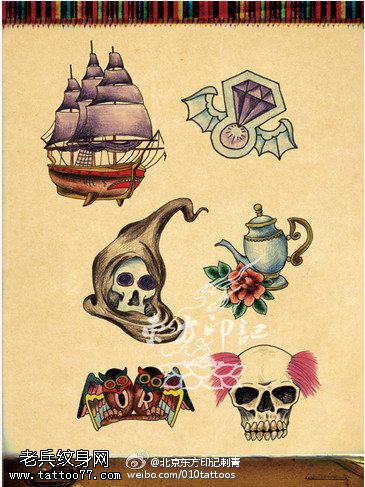 一组女生喜欢的手稿纹身图案