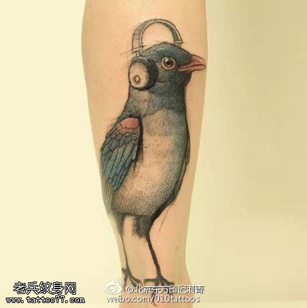 可爱呆萌的小鸟纹身图案
