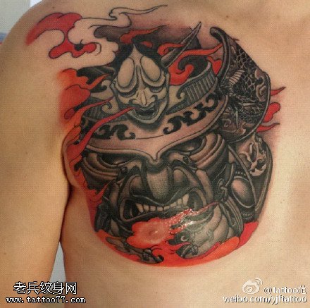 凶猛的恶神纹身图案