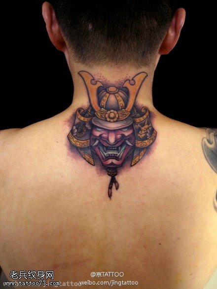 酷炫日本武士纹身图案