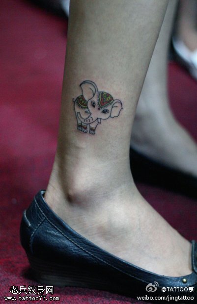呆萌可爱小象纹身图案缩略频道推荐图