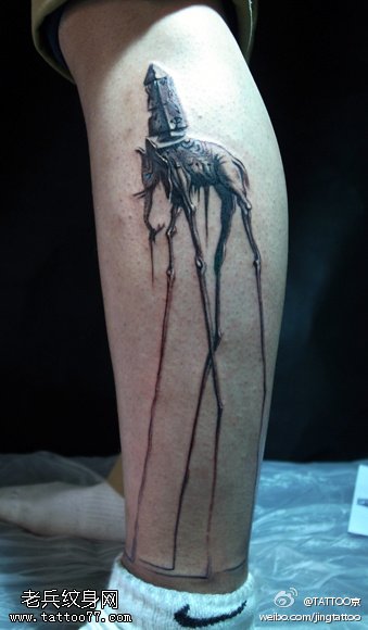 奇特达利的象纹身图案