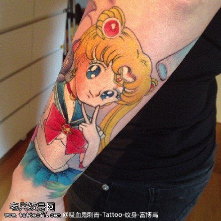 漂亮可爱美少女纹身图案