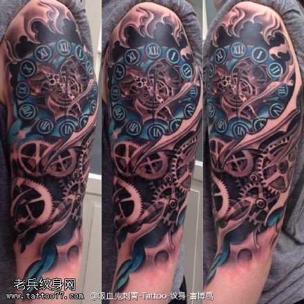 霸气帅酷机械纹身图案