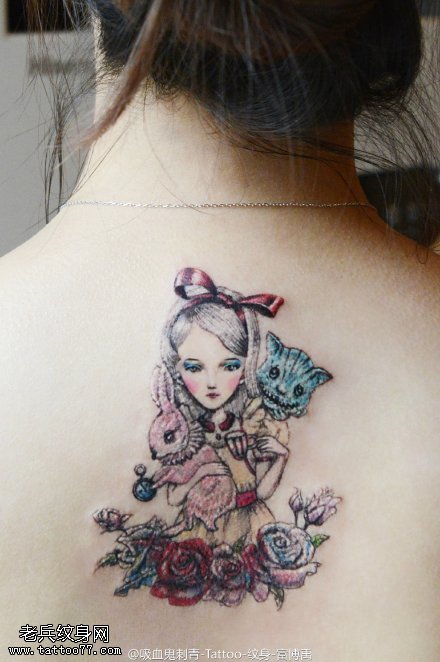 呆萌可爱女孩纹身图案