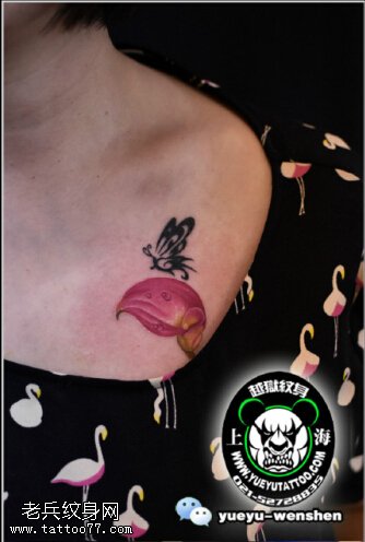 精美的马蹄莲蝴蝶纹身图案