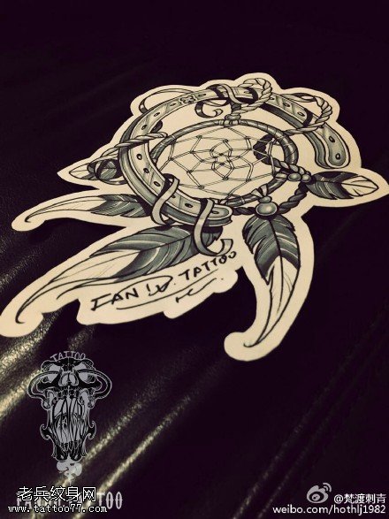 捕梦网纹身手稿图片