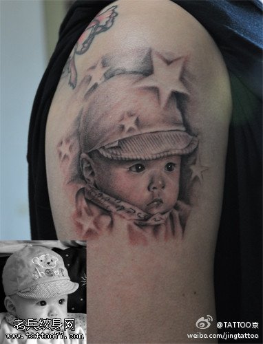 可爱宝贝肖像纹身图案