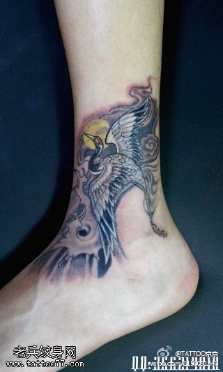 吉祥灵睿仙鹤纹身图案