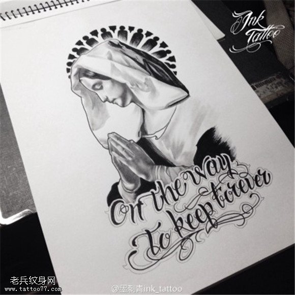 圣母玛利亚字母纹身手稿图片缩略频道推荐图