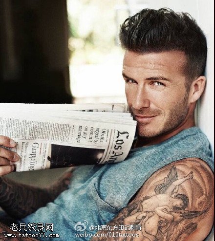 肩部欧美风唯美的天使纹身图案