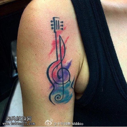 水墨音符纹身图案