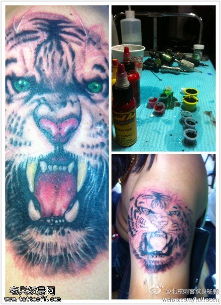 霸气王者老虎纹身图案