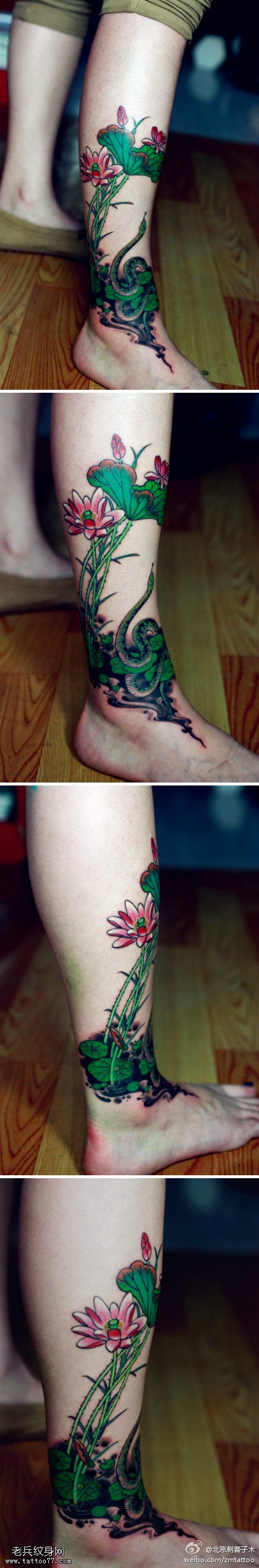 清凉舒心夏莲纹身图案