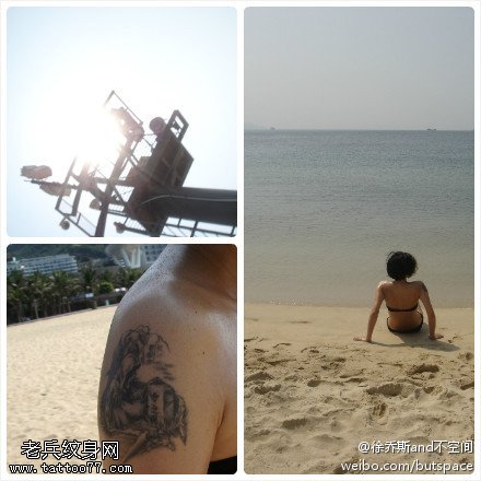 秀丽静美山水画纹身图案