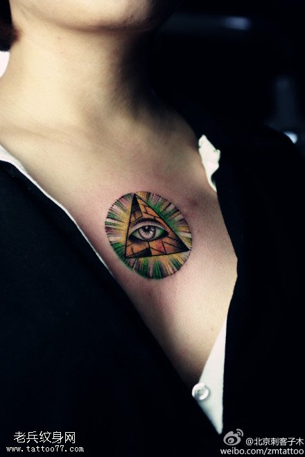 光彩照人上帝之眼纹身图案