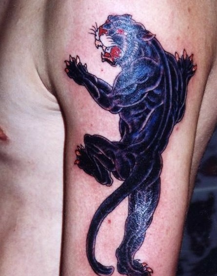 霸气黑豹手臂纹身图片