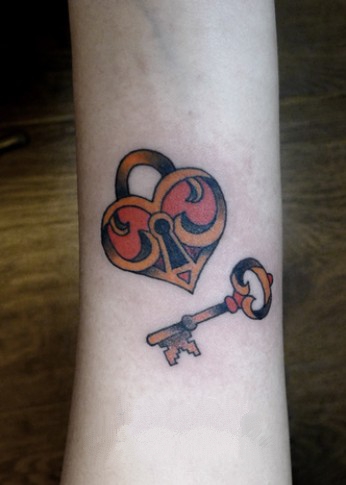 锁与钥匙纹身图案图片