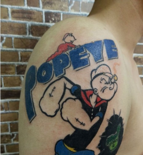 大力水手波派纹身图案图片