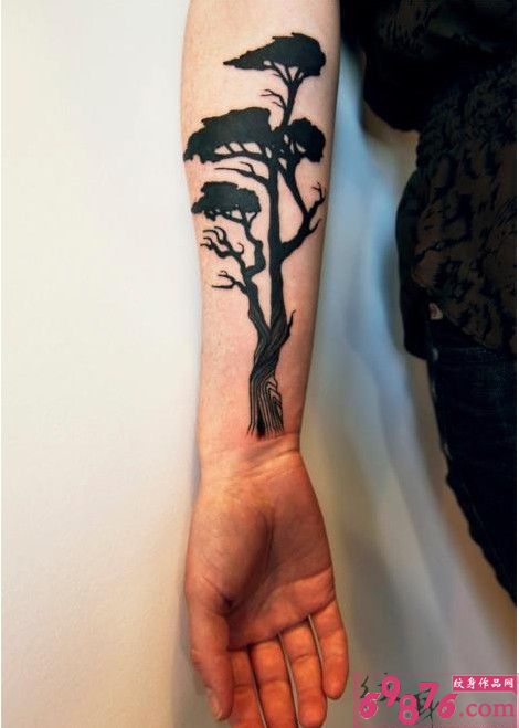 手部万年青树纹身图片