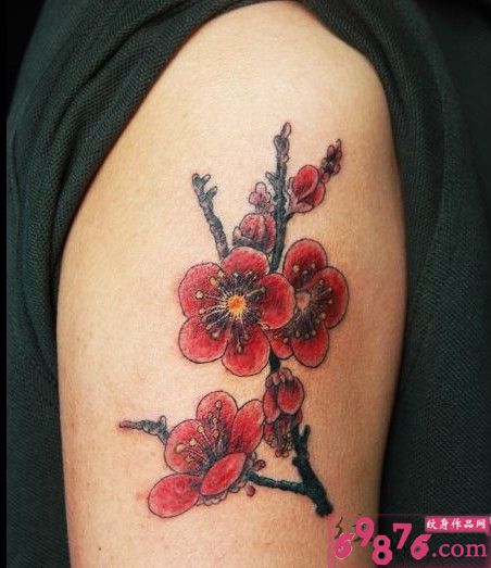 娇艳梅花纹身图片
