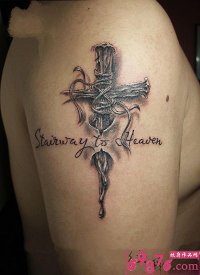 臂环个性十字架纹身图片图片