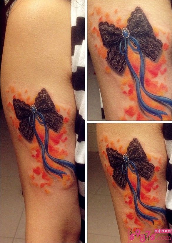 创意蕾丝与镂空星星纹身图案图片