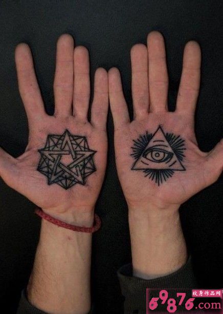 双手掌五角星鱼上帝之眼图腾图片