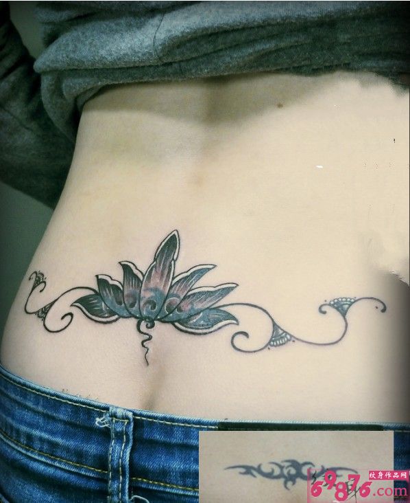 旧纹身遮盖莲花纹身图片