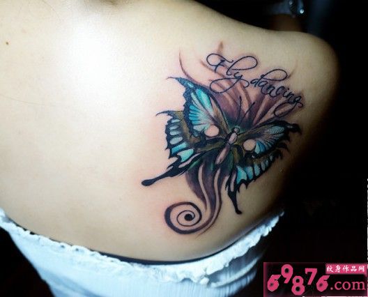 彩绘花蝴蝶纹身图案图片