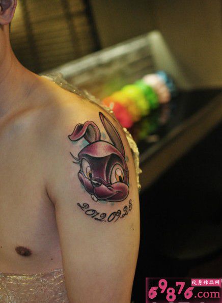 可爱生肖兔子头像纹身图片