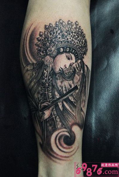 中国风花旦手臂纹身图片