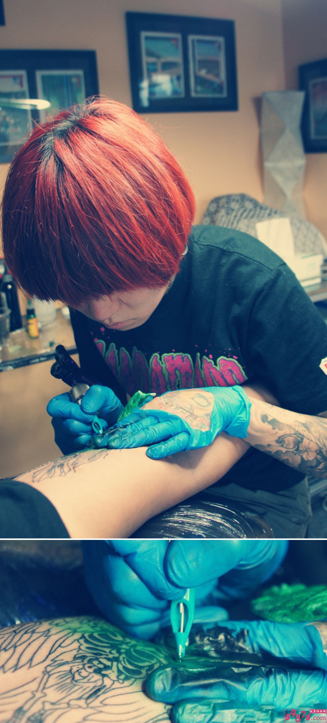 手臂刺青图案纹身现场图片