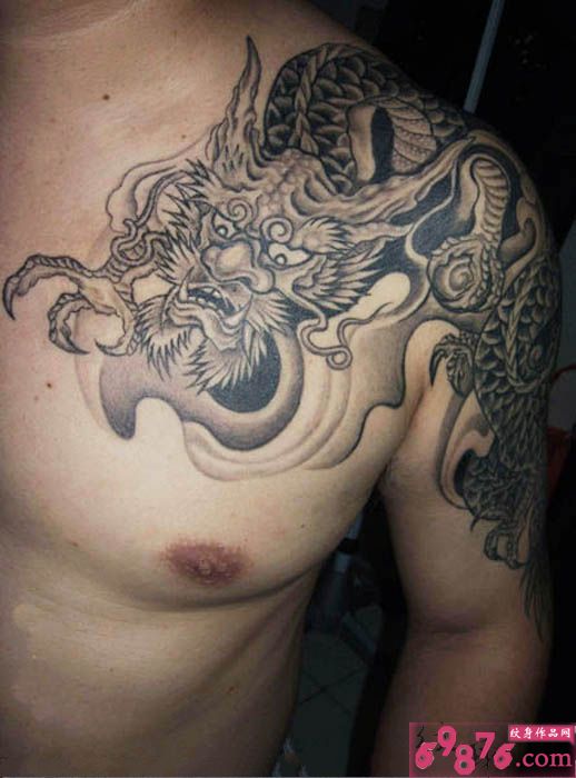 抗肩龙纹身图案大全图片