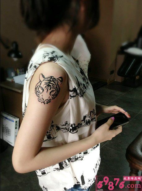 可爱老虎图腾头像纹身图片