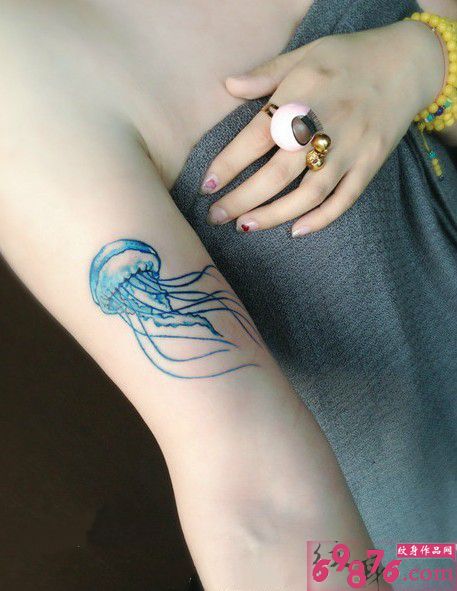 夏日小清新水母纹身图片