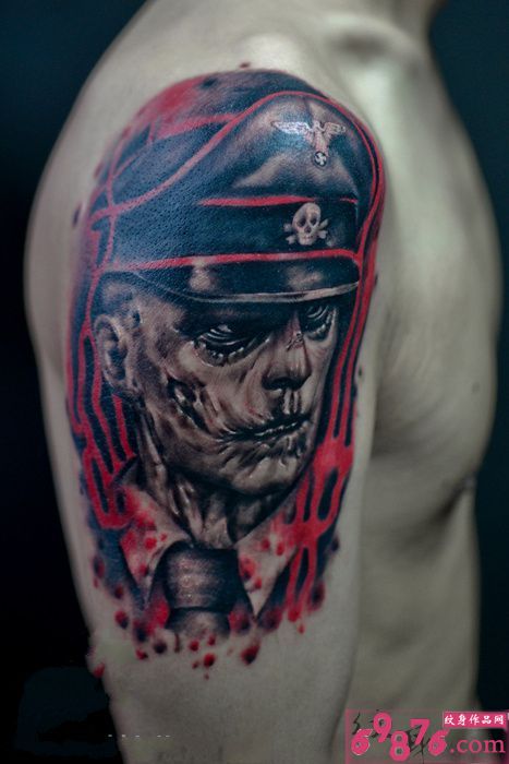 美国僵尸纳粹霸气手臂纹身 图片