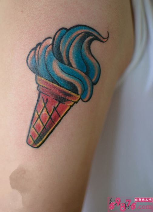 夏日清凉冰淇淋手臂纹身图片
