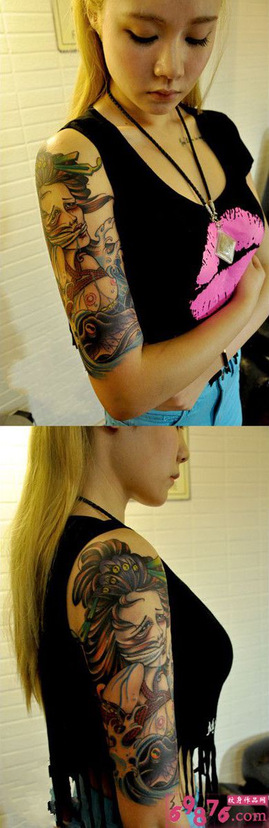 美女日本鬼艺妓手臂纹身图片