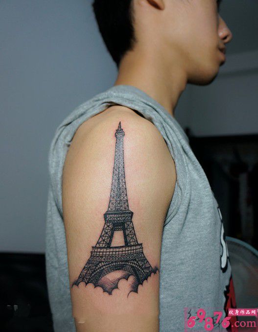 埃菲尔铁塔手臂纹身图片