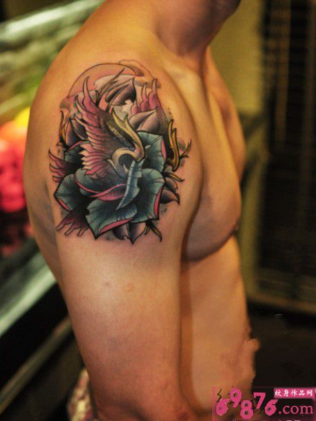 传统创意花手臂纹身图片