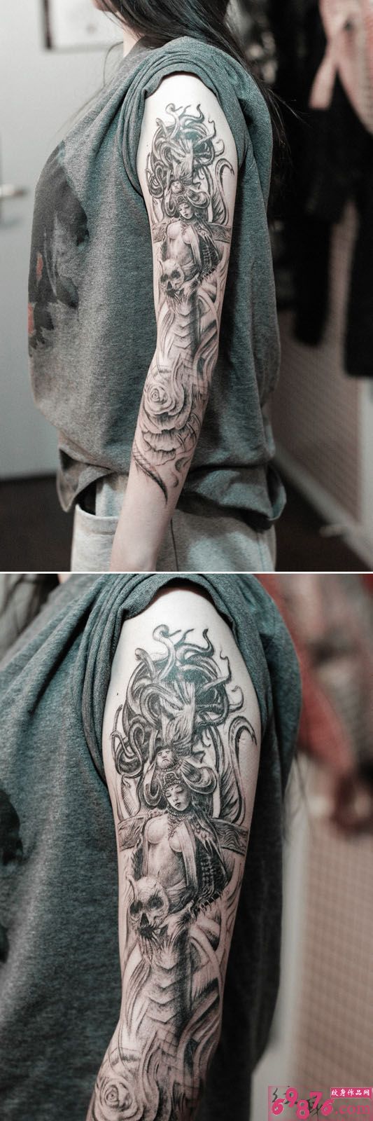 唯美花臂美杜莎纹身图片缩略频道推荐图